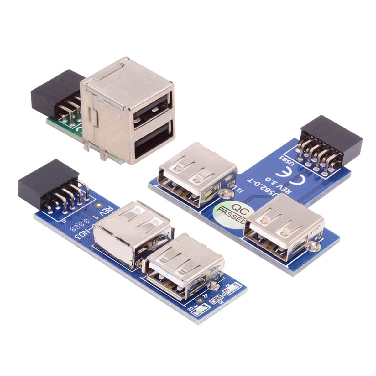 Usb Front Header JSER 3pcs/set 9Pin USB2.0 Motherboard Front Panel Header Female to Dual ...