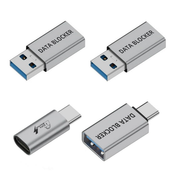 JSER 4pcs/lot USB 3.1 Data Blocker Type-A Male Female to USB-C Male Female Elimination Data Protect Against Juice-Jacking Refuse Hacking Adapter Only for Power Charge