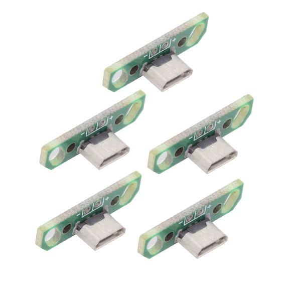JSER 5pcs/set DIY OEM Micro USB2.0 Female Receptacle Socket Connector with PCB Mounting Assembly Solder Type