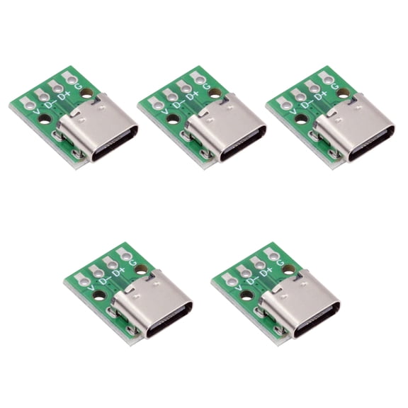 JSER 5pcs/set DIY OEM Type C Female Socket Connector to PCBA 4Pin USB2.0 Pinout DC 5V Power
