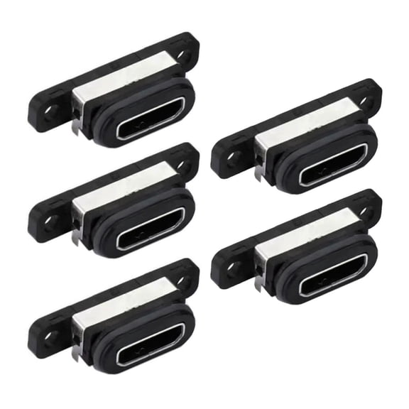 JSER 5pcs/set DIY OEM USB2.0 Micro-B Female Receptacle Socket Connector with Mounting Waterproof SMT Type 480Mbps