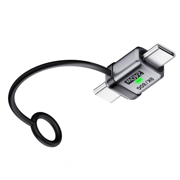 JSER 90 Degree USB5.0 80Gbps Male to Male Straight Extension Adapter with Lanyard Keychain 240W 16K 8K 5K Compatible with USB4.0 Thunderbolt3/4/5