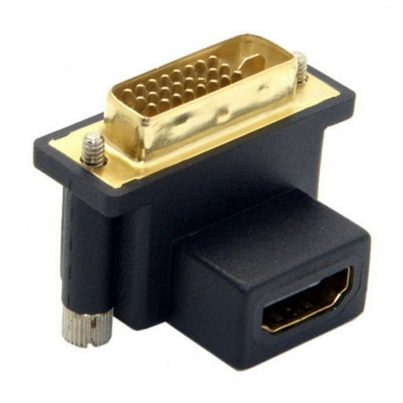 JSER 90 Degree Up Angled DVI Male to HDMI Female Adapter for Computer HDTV Graphics Card
