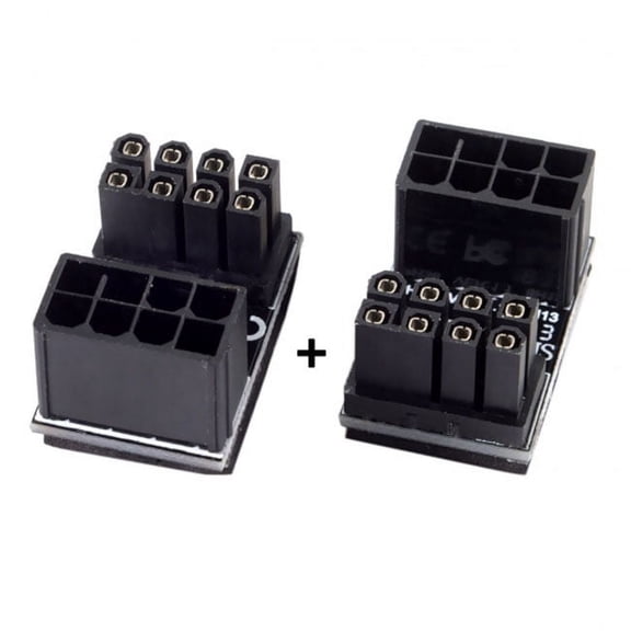 JSER ATX 8Pin Female to 8pin Male 180 Degree Angled Power Adapter for Desktops Graphics Card