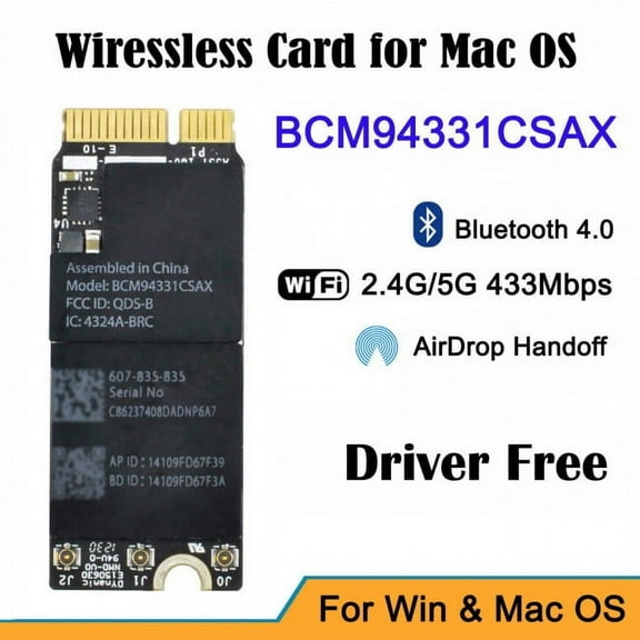 JSER BCM94331CSAX BCM94331CSDAX BCM4331 Bluetooth Wireless Wifi Card Module 802.11N for Mac 2012-2013 MD212 MD213 A1398 A1425