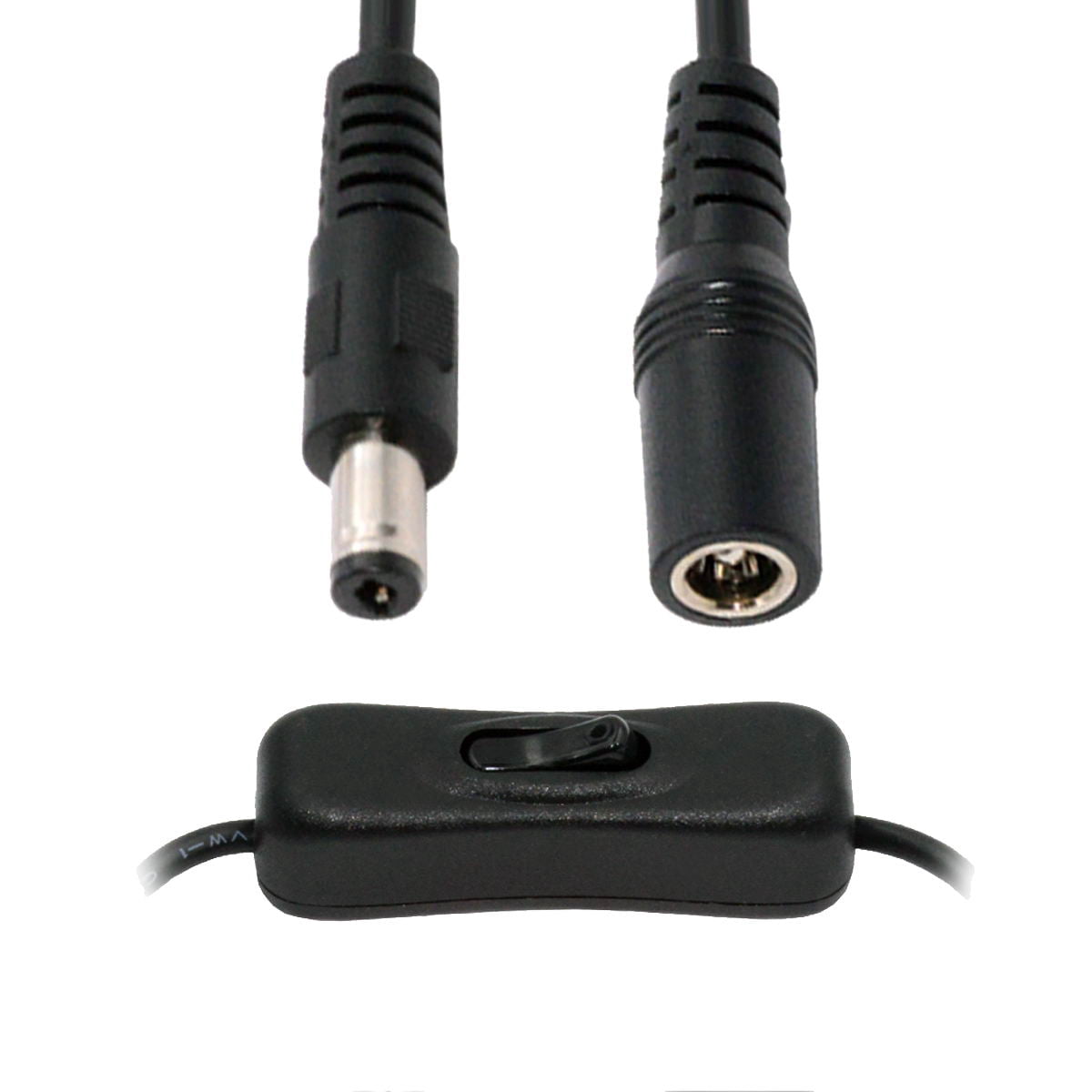 JSER DC Cable with On Off Power Switch Button DC 5.5x2.1mm Male to ...