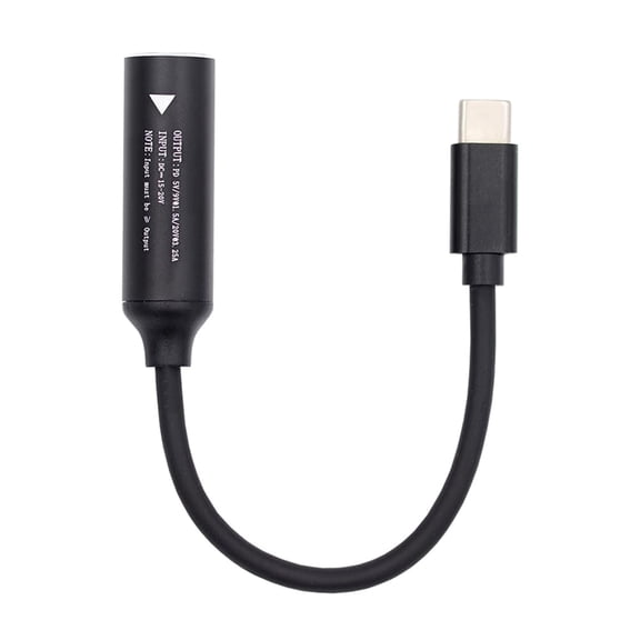 JSER DC Jack 5.5x2.5mm Input to USB-C Type-C Power Plug Charge Cable for Laptop Phone PD9V 5V 20V