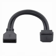 JSER Down Angled USB 3.0 20Pin 19Pin Male to Female Extension 5Gbps Cable 90 Degree for Motherboard Mainboard