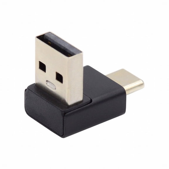 JSER Down Angled USB3.0 Type A Male to USB 3.1 Type C Male Data 10Gbps Charge Adapter 90 Degree for Laptop Phone