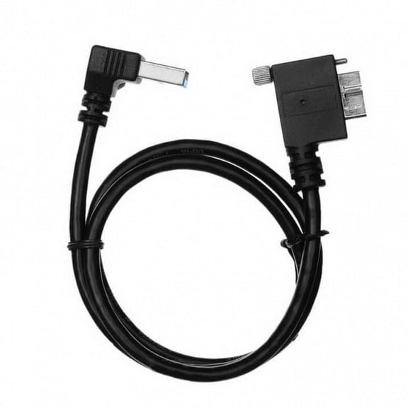 JSER Down Direction Right Angled 90 Degree USB 3.0 A plug to Micro B Plug Left Angled locking screws Panel Cable 40cm