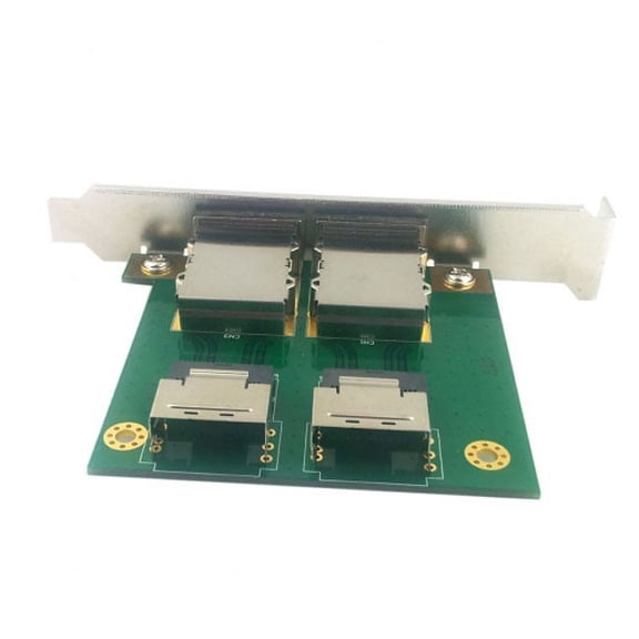 JSER Dual Ports Mini SAS SFF-8088 To SAS 36Pin SFF-8087 PCBA Female Adapter With PCI Bracket