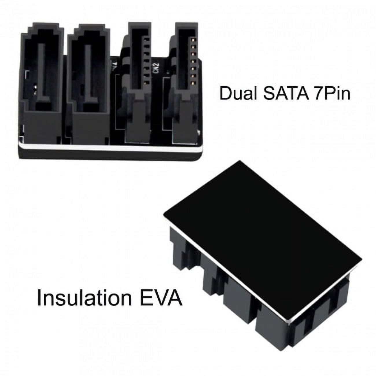 Xiwai Adattatore SATA 7 Pin Femmina-Maschio Angolare 360° – Doppia Porta Basso Profilo Per PC