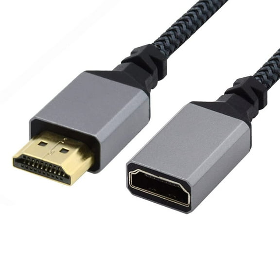 JSER HDMI 1.4 Type A Male to A Female Extension Cable Straight Connector 90 Degree Support HDTV 4K 60hz 3D