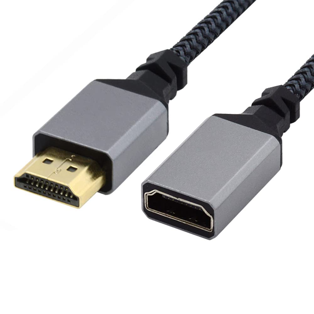 Cable de extensión HDMI 1.4 tipo A macho a hembra, conector recto de 90 grados, compatible con HDTV 4K 60Hz y 3D