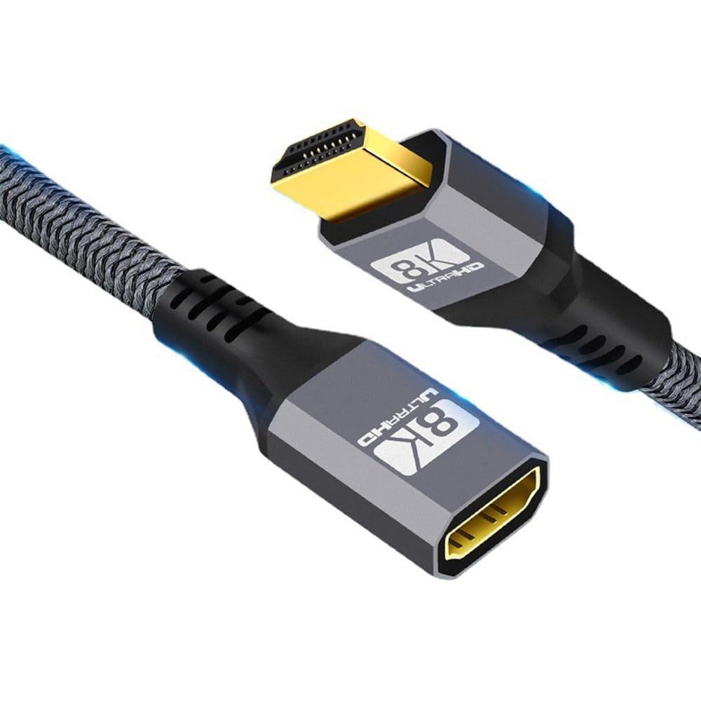 Monoprice 8K Certified Ultra High Speed HDMI Cable - Braided - HDMI 2.1, 8K@60Hz, 4K@120Hz, 48Gbps, HDR, VRR, CL2 in-Wall Rated, 25ft, Black