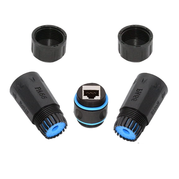 JSER M20 Locking IP68 Waterproof UTP STP RJ45 Female to CAT6 Female Networking Patch Extension Adapter Coupler