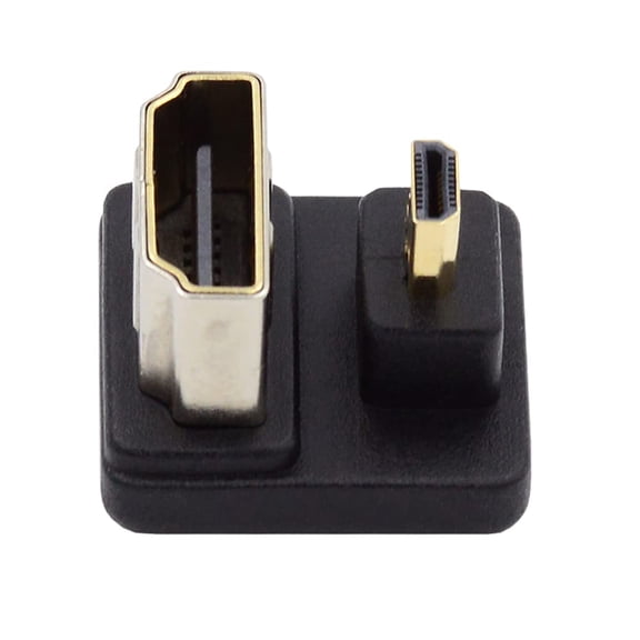 JSER Micro HDMI 1.4 Male Type-D to HDMI Female Port Savers 360 Degree Up Opposite U Shape Back Angled Extension Adapter Converter