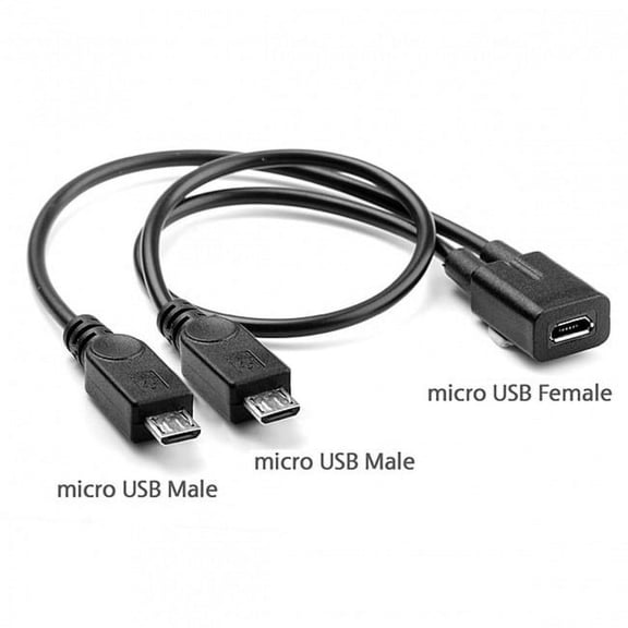 JSER Micro USB Female to 2 Micro USB Male Splitter extension charge cable for Galaxy S5 i9600 S4 I9500 Note2 N7100 S3 I9300 S2 9100