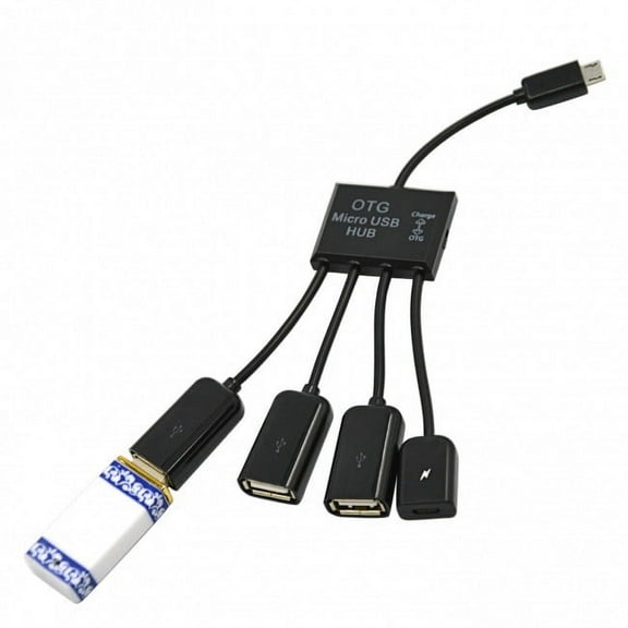 JSER Micro USB Host OTG 3 Port Hub Adapter Cable with Power for Galaxy S5 i9600 Note3 N9000 Cell Phone Tablet
