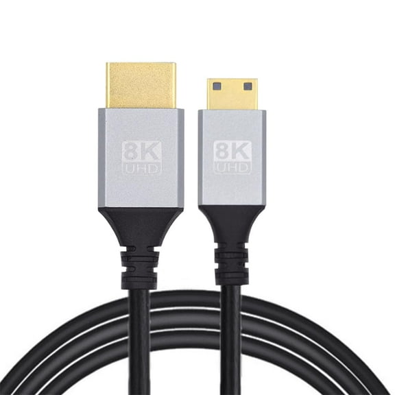 JSER Mini HDMI 2.1 Ultra Thin HDTV Cable 8K 4K Hyper Super Flexible Slim Cord Type-A to Type-C for Camera HDTV