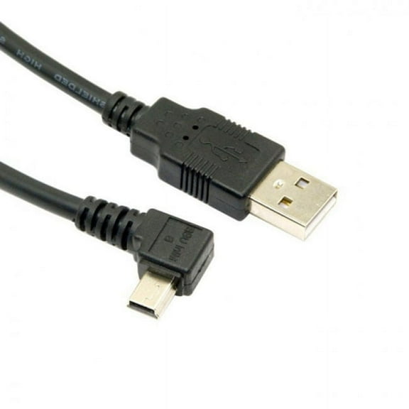 JSER Mini USB B Type 5pin Male Left Angled 90 Degree to USB 2.0 Male Data Cable 6ft 1.8m