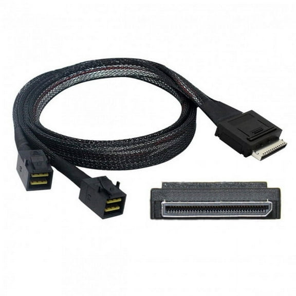JSER OCuLink PCIe PCI-Express SFF-8611 8x 8-Lane to Dual SFF-8643 HD 4x SSD Data Active Cable 50cm