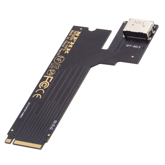JSER PCI-E 4.0 M.2 M-key to Oculink SFF-8612 SFF-8611 Host Adapter for 2022 2023 ThinkBook 14+ External Graphics Card & SSD