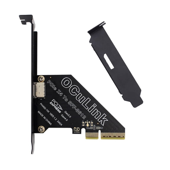 JSER PCI-Express 4.0 PCIE 4x to Oculink SFF-8612 SFF-8611 Host Card for U.2 SSD eGPU External Graphics Card Dock