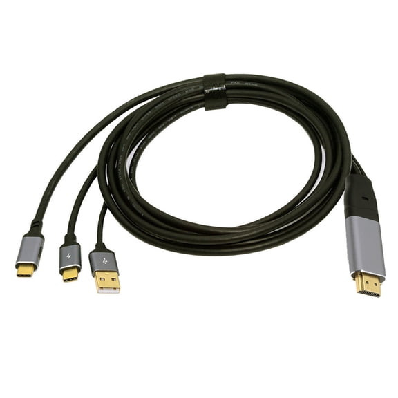 JSER Reversed HDMI 4K Source to Type C USB-C Touch Screen Displays Male HDTV Cable for Laptop Monitor 2.0m