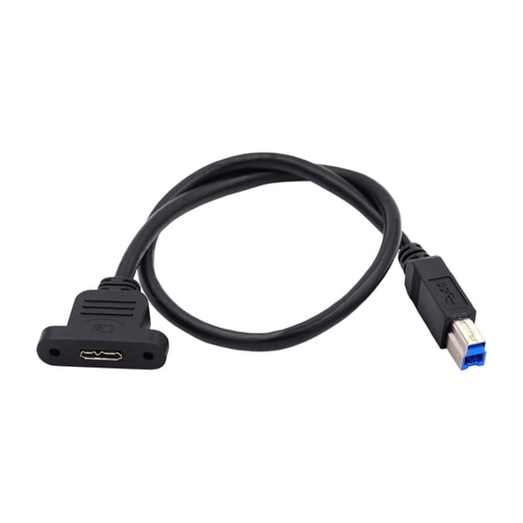 JSER Type-B USB 3.0 Male to Micro 3.0 Type-B Female Screw Mount Type Extension Cable 5Gbps