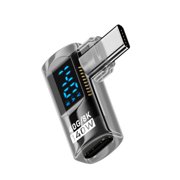 JSER Type-C Smart LED Display USB-C Male to Female Extension Adapter USB4.0 40Gbps 140W Left Right Angled 90 Degree Current Voltage Monitoring