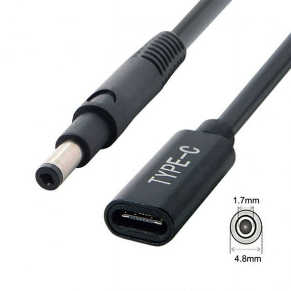 JSER Type C USB-C Female Input to DC 4.8*1.7mm Power PD Charge Cable fit for Laptop 18-20V