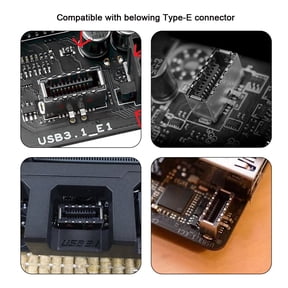 JSER Type-C USB-C Male to Type-E USB 3.1 Front Panel Header Female Motherboard Extension Data Adapter 90 Degree Angled