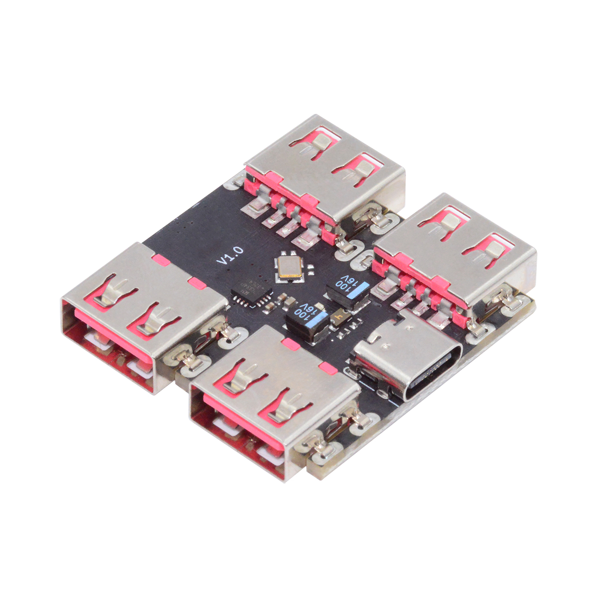 JSER USB 2.0 1-to-4 Four Ports HUB PCBA PCs 4 Devices Type-C for ...