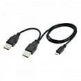 thumbnail image 1 of JSER USB 2.0 Two Male to Micro USB 5Pin Male Y Cable 80cm for external Hard Disk Drive, 1 of 7