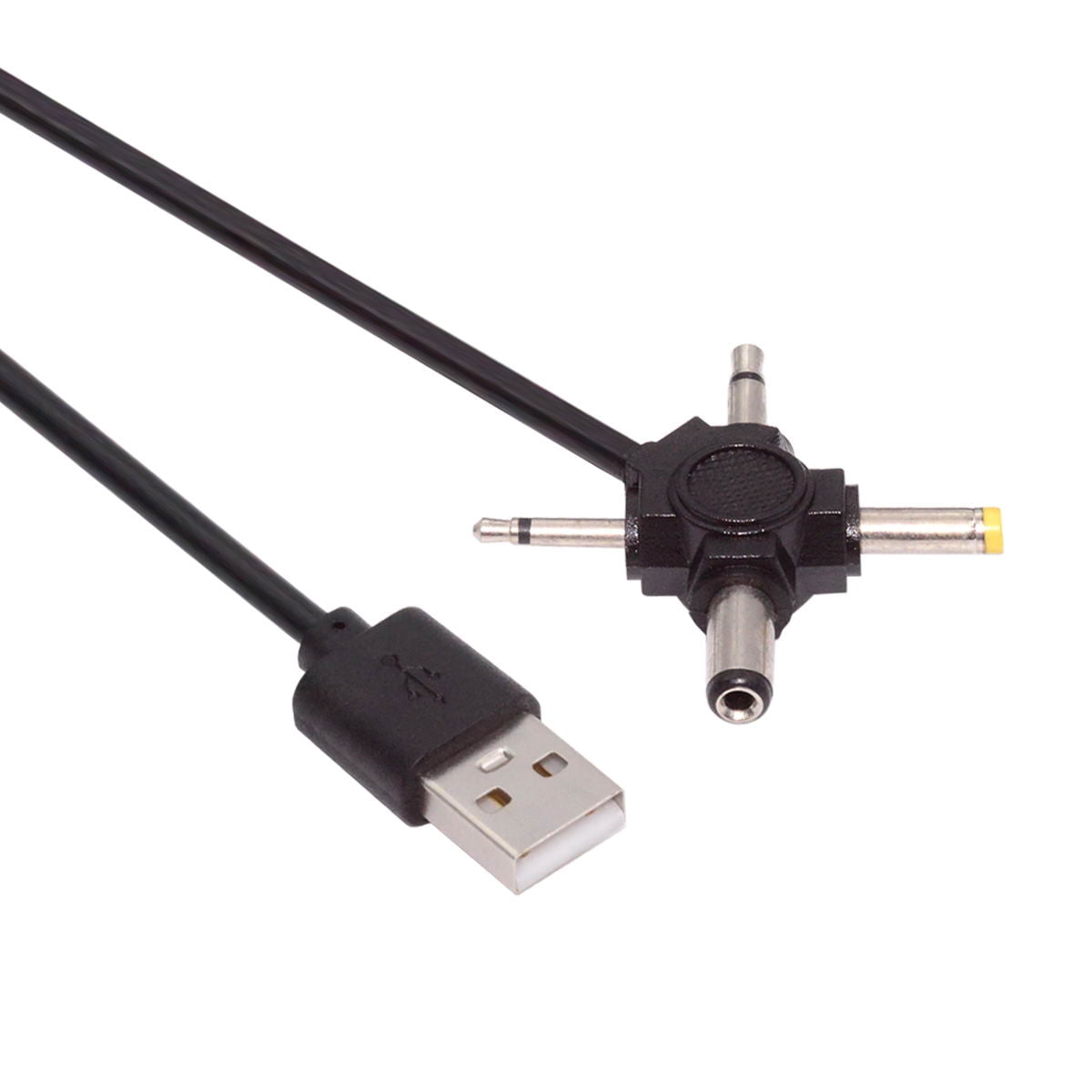 Câble DC 5.5mm Mâle Vers 4 Embouts - 5V, 5.5x2.5/2.1mm, 4.0x1.7mm, 3.5x1.3mm, 150 Cm - 4