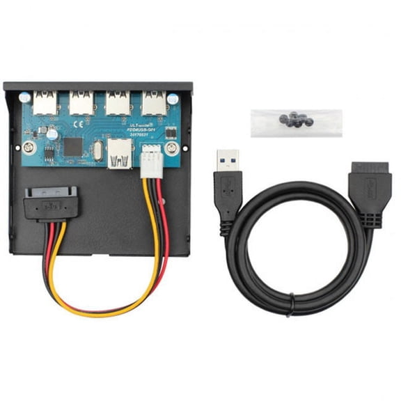 JSER USB 3.0 HUB 4 Ports Front Panel to Motherboard 20Pin Connector Cable for 3.5" Floppy Bay