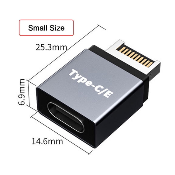 JSER USB 3.1 Front Panel Header Male Type-E to Type-C USB-C Female Motherboard Extension Data Adapter