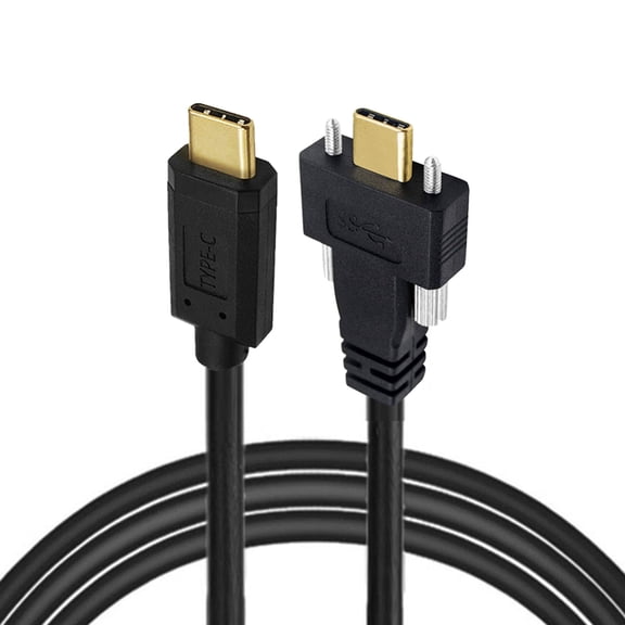 JSER USB 3.1 Type-C Male to Dual Thumbscrew Locking USB-C 10Gbps Data 4K Cable Panel Mount Type