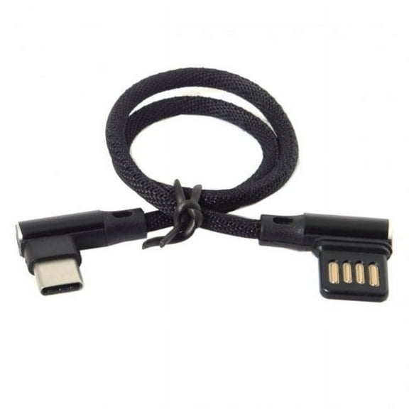 JSER USB-C 3.1 Type-C to Left Right Angled 90 Degree USB 2.0 Data Cable with Sleeve for Tablet Phone 15cm