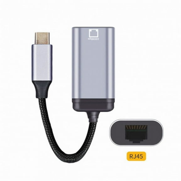 JSER USB-C Type-C USB3.1 to 1000Mbps Gigabit Ethernet Network LAN Adapter with Female PD Power Port