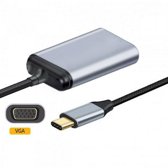 JSER USB-C Type C to VGA Cable Monitor Adapter 1080p 60hz for Tablet Phone Laptop