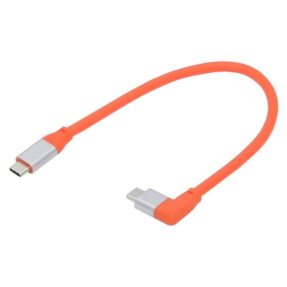 JSER USB3.2 20Gbps Male to Male Cable 90 Degree Left Right Angled Ultra Soft High Flex 100W 8K 5K 4K USB4.0 Hyper Super Flexible Cord (30cm)