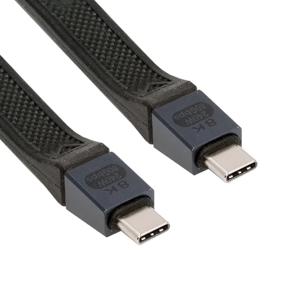 JSER USB5.0 80Gbps Flat Slim FPC Cable 13cm with 240W and 16K@30hz 8K@60Hz 5K@60Hz Compatible with USB4.0 Thunderbolt3/4/5