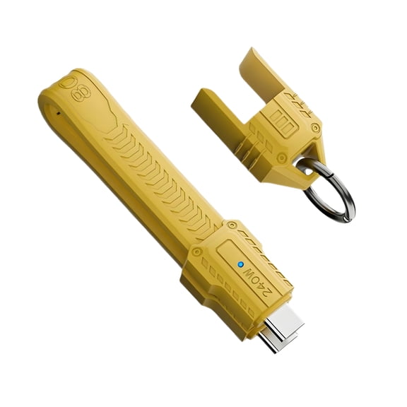 JSER USB5.0 80Gbps Flat Slim FPC Cable 240W 16K@30hz 8K 60Hz 5K Lanyard Strap Chain Compatible with 40Gbps USB4.0 Thunderbolt3/4/5 (Yellow Color)