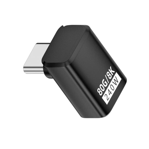 JSER USB5.0 80Gbps Male to Female Extension Adapter Down Up Angled with 240W 16K 8K 5K Compatible with USB4.0 Thunderbolt3/4/5