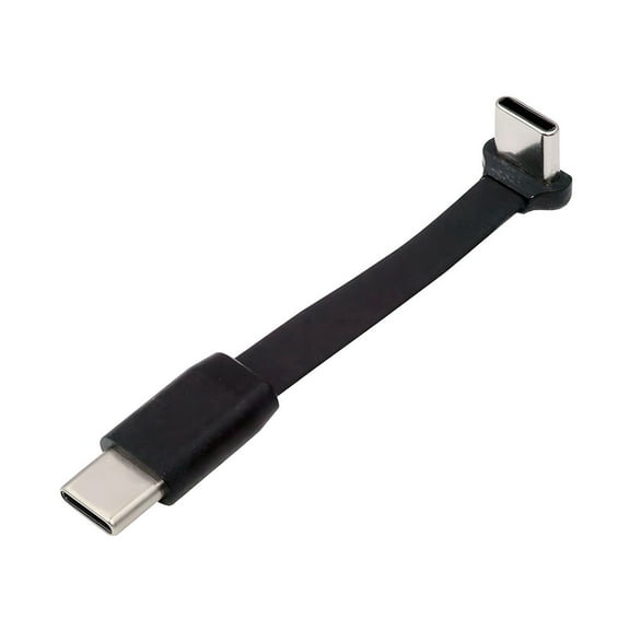 JSER Ultra Slim Flat USB-C Type C to USB-C Power USB2.0 Data Cable 90 Degree Up Down Angled 65W Fast Charge for Laptop Tablet Phone