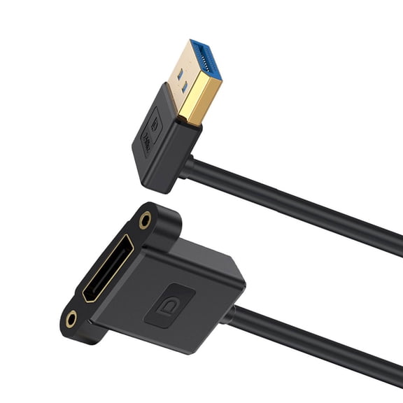 JSER Ultrafine Up Angled DisplayPort 1.4 DP Male to Female Extension Cable 8K 60hz 4K 144hz for Desktop Laptop Monitor Graphics Card 30cm