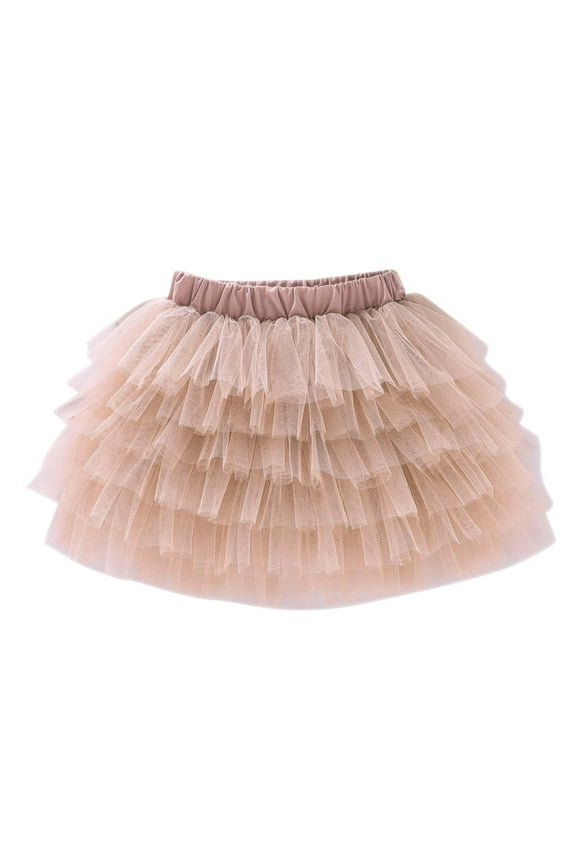 12Years Kids Color Block Patchwork Little Girls' Casual Skirtes Toddler Tulle Tutu Skirt Skirt for Princess Brithday Party Regular Fit Fashion Swing A Line Skirt Comfort Soft Khaki