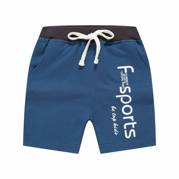 JSGEK 2-3 Years Kids Boys Soft Shorts Comfort Solid Color Elastic Waist Shorts Boys' Athletic Shorts Summer Regular Fit Blue